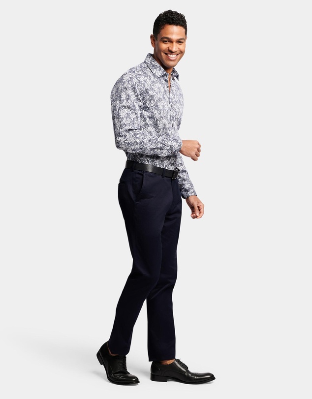 Brooksfield - Abstract Floral Print Slim Fit Dress Shirt