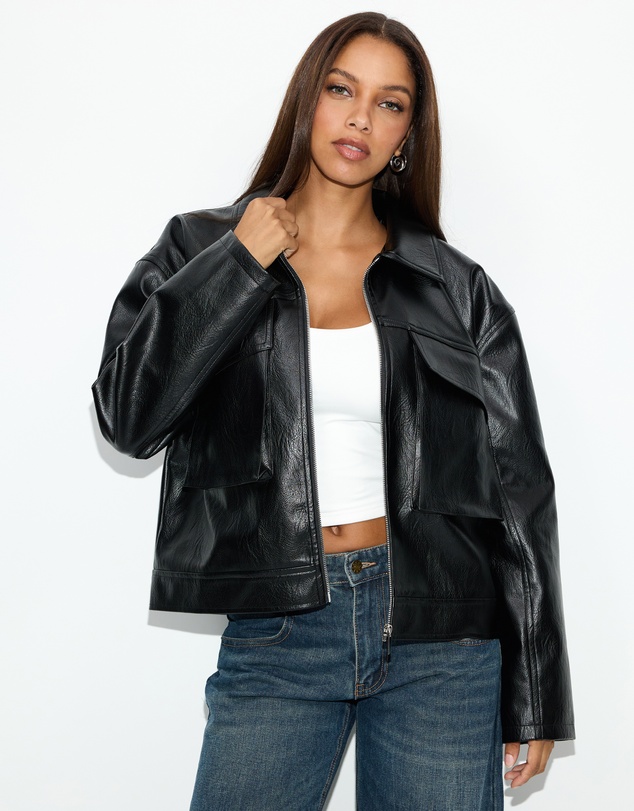 Dazie - Amaya Leather Look Jacket