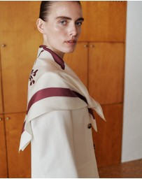 Trenery - Wren Floral Silk Scarf in White