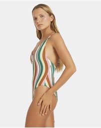 Roxy - Womens Fields V-Neck One Piece Swimsuit