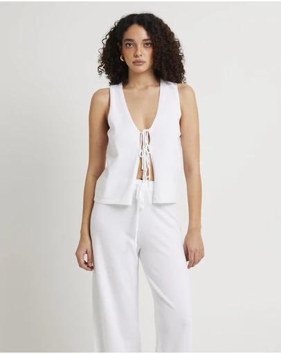Subtitled - Libby Tie Front Knit Top