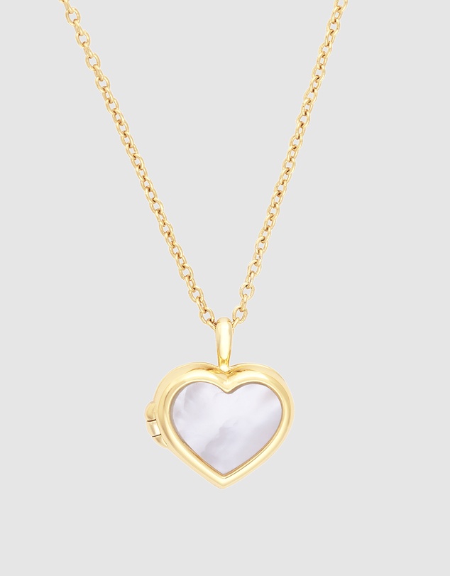 Wanderlust + Co - Heart Pearl Locket Necklace