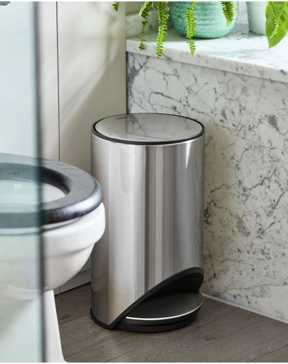 Joseph Joseph - Arc™ 10-Litre Slimline Pedal Bin with Liner Pocket - Stainless Steel