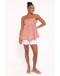 Petal & Pup - Carson Pleated Top - Peach Stripe