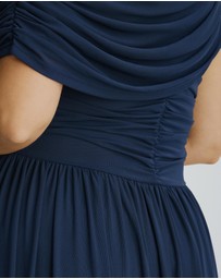 Atmos&Here Curvy - Winnie Off Shoulder Mesh Maxi Dress