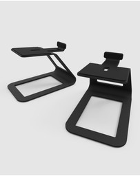 iWorld - Kanto SE4 Elevated Desktop Speaker Stands for Midsize Speakers - Pair, Black