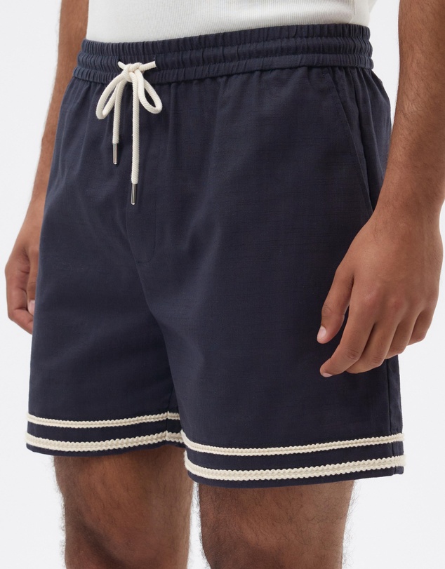 AERE - Contrast Linen Blend Shorts