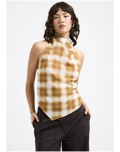 Alice In The Eve - Alyssa Plaid Halter Top