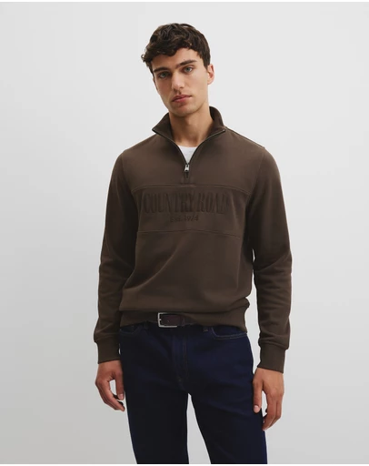 Country Road - Australian Cotton Half Zip Heritage Sweat