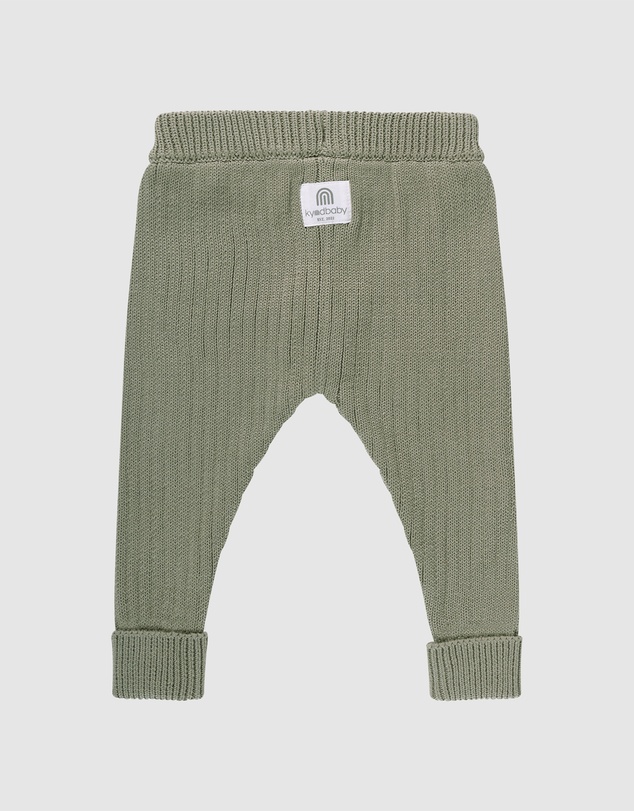 Kynd Baby - Organic Chunky Rib Knit Pant in Olive