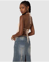 EDIKTED - Anaya Textured Open Back Top