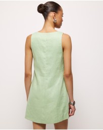 AERE - Fiora Linen Resin Trim Shift Dress