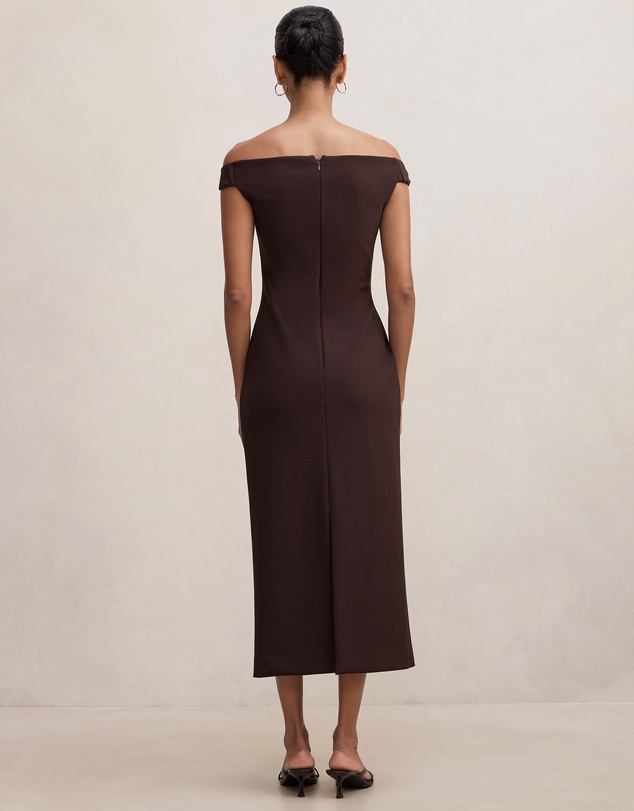 Forever New Petite - Zaria Petite Off Shoulder Draped Midi Dress