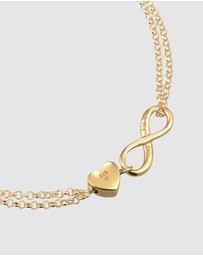 Elli Jewelry - Bracelet Heart Infinity 925 Sterling Silver Gold-Plated