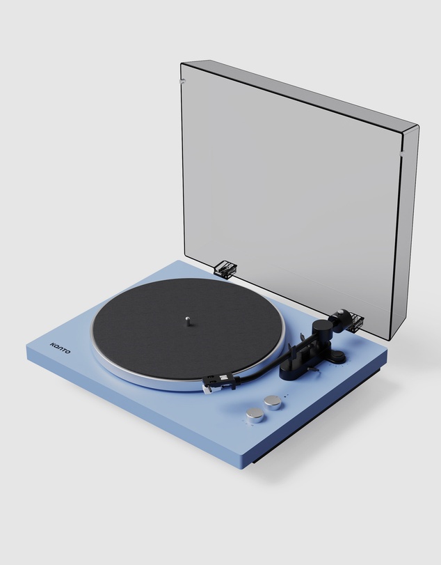 iWorld - Kanto OBI3 (2nd Gen) Turntable with Bluetooth 5.3, Preamp, and Pitch Control - Matte Ice Blue