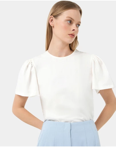 Forcast - Cayla Gathered Sleeve Tee