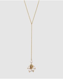 Elli Jewelry - Necklace Pearl Y-Shape Bridal 925 Sterling Silver Gold-Plated