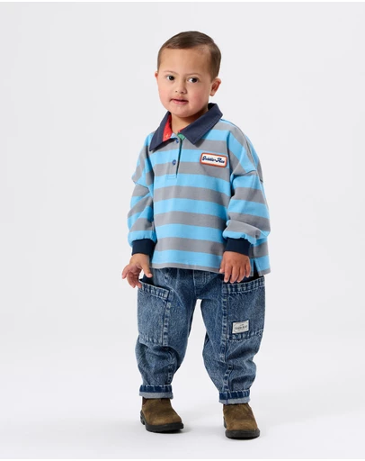 Goldie + Ace - Rugby Stripe Terry Sweat Top - Babies-Kids