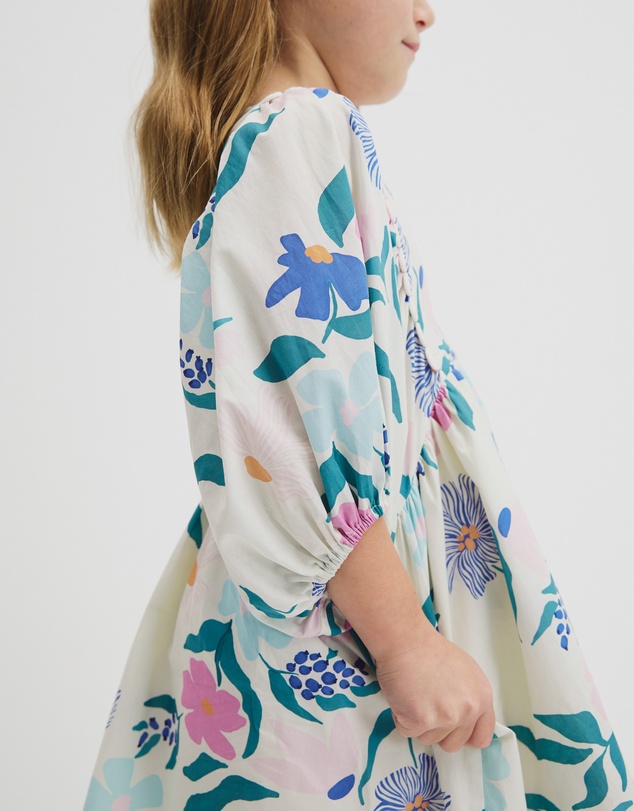 Country Road - Short Puff Sleeve Print Dress
