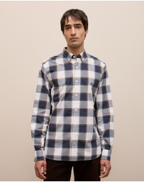 Trenery - Regular Fit Brushed Check Shirt in Marshmallow