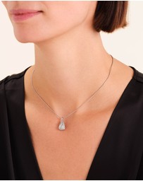 Rosefield - Pavé Striped Silver-Tone Necklace