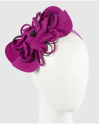 Max Alexander - Felt Fuchsia Flower Winter Racing Fascinator