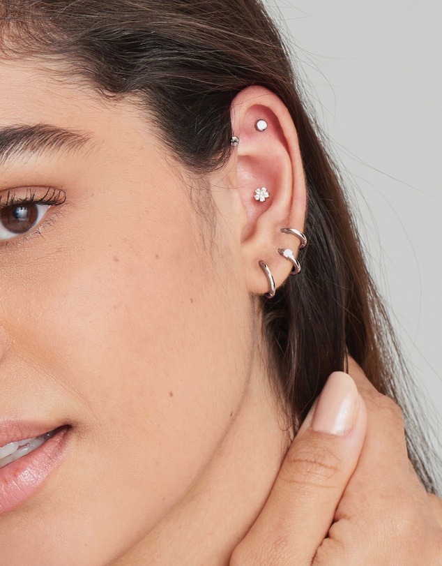 Ania Haie - Silver Smooth Mini Huggie Hoop Earrings