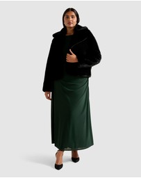 Forever New Curve - Anara Curve Panelled Faux Fur Coat