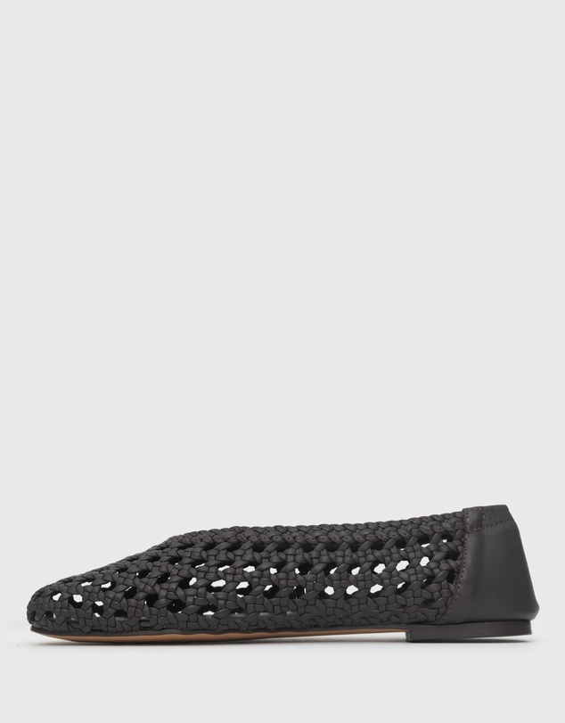 Betts - Izzy Leather Woven Ballet Flats