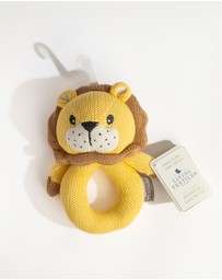 Living Textiles - Knitted Ring Rattle - Leo the Lion