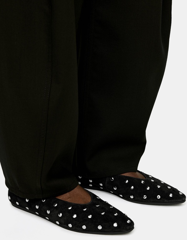 ARKET - Studded Suede Ballet Flats