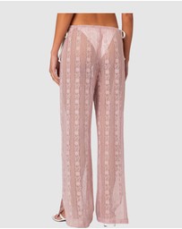 EDIKTED - Embroidered Sheer Lace Pants