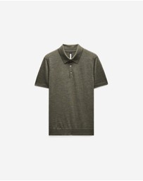Calibre - Merino Wool Polo Khaki