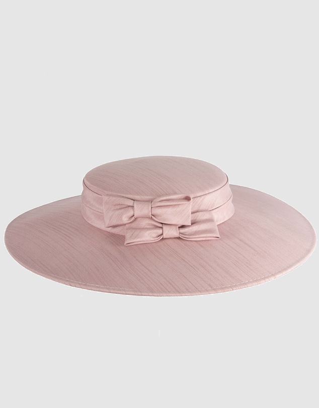 Max Alexander - Dusty Pink Wide Brim Boater Hat