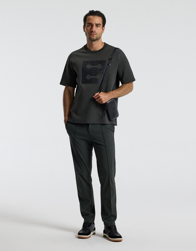 Calibre - Loose Fit Monogram Sweat T-shirt Khaki