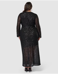 Pink Dusk by Curve Project - All I Want Sequin Maxi Dress
