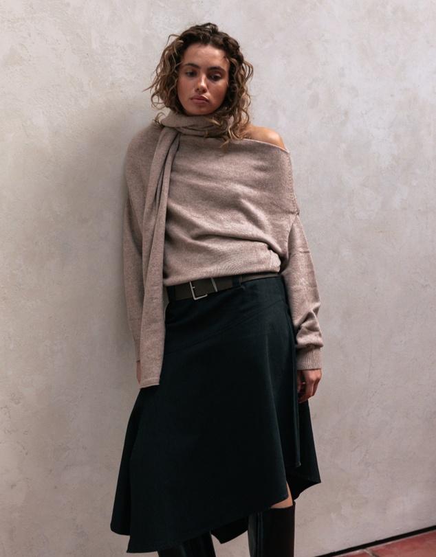 Style Addict - Wool Nora Scarf Knit Top