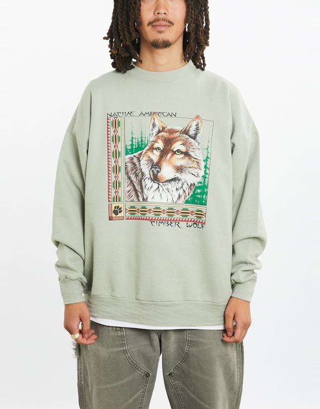 Vintage by The Real Deal - Pre Loved - 90s Wildlife Wolf Sweatshirt