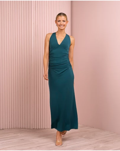 Azzurielle - Lorial Halter Cross Back Dress