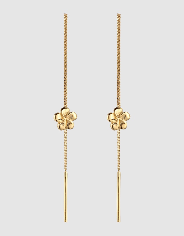 Elli Jewelry - Frangipani Drop Earrings in Gold-Plated 925 Sterling Silver