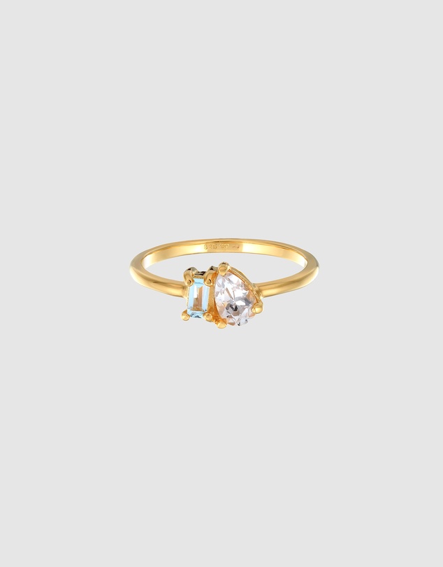 Elli Jewelry - Topaz Ring in Gold-Plated 925 Silver