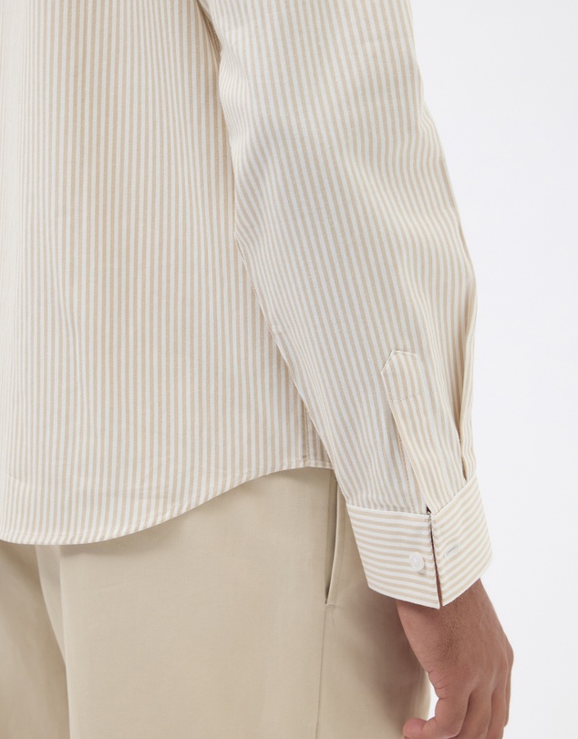 AERE - Cotton Blend Stripe Oxford Shirt