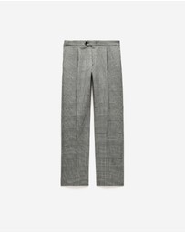 Calibre - Tailored Check Wool Pants Mocha