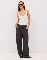 Calli - Tate Fold Over Waist Suit Pants