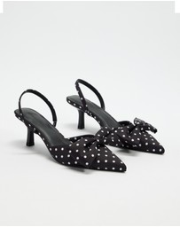 Atmos&Here - Jules Bow Sling Back Kitten Heels