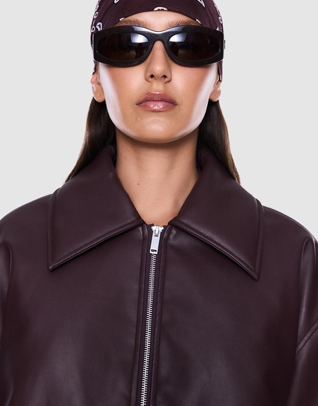 ENA PELLY - Monroe Faux Leather Bomber Jacket