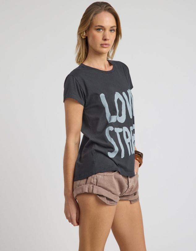 ONE TEASPOON - Love Street Classic Tee - Stone Wash Black