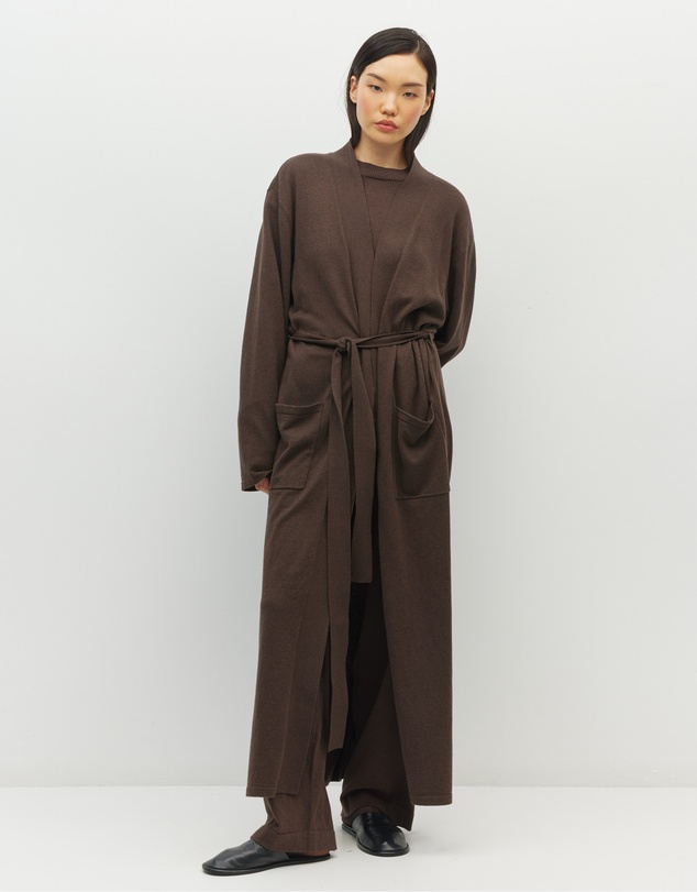 JH Lounge - JHL Long Robe (Cotton Cashmere) Chocolate