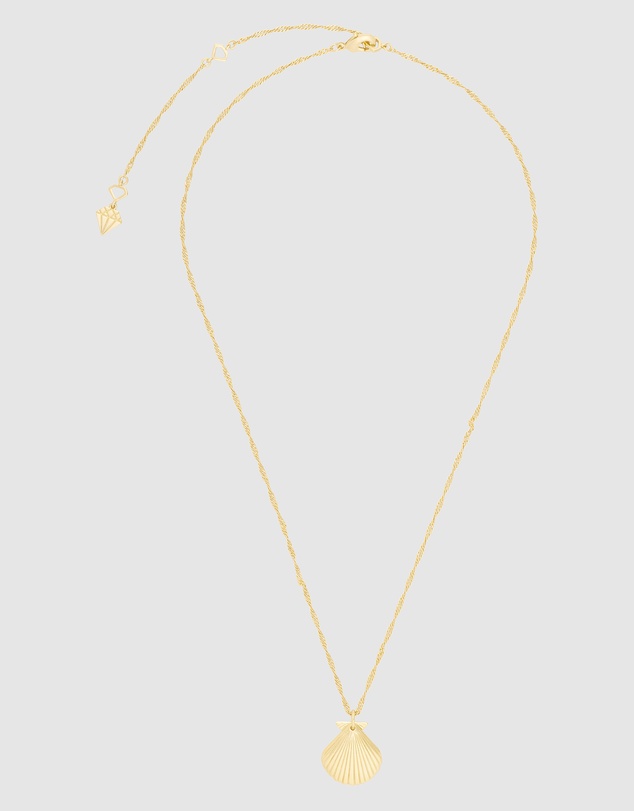 Wanderlust + Co - Seashell Gold Locket Necklace