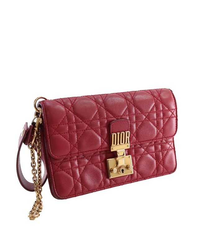 Pre-Loved by Azura Reborn - Pre-Loved Lambskin Cannage DiorAddict Wristlet Clutch